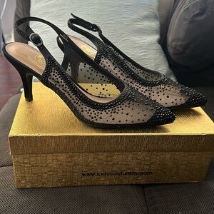 Lady Couture - BRAND NEW - Lola Pump - Black Mesh Pointy toe Sandal